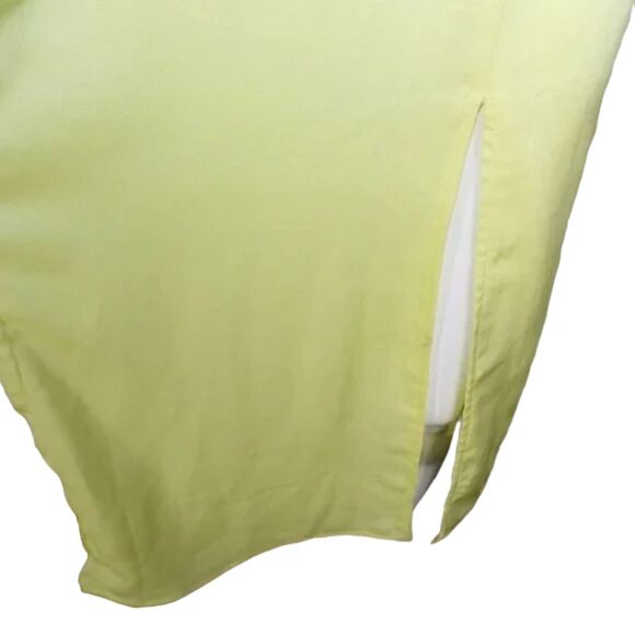 new LULUS Midi Dress, M, Yellow, Open Back, Halter/Buttons, Single vent - Picture 9 of 15